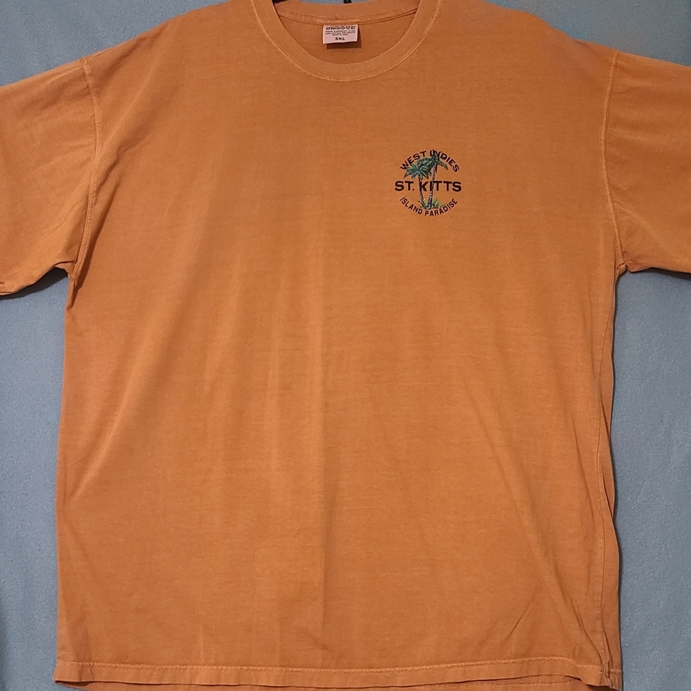 ISLAND GROOVE Men's Orange St. Kitts Short Sleeve Graphic T-Shirt‎ - Size 3XL